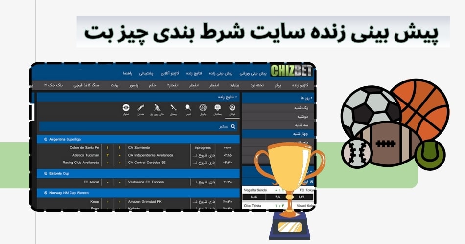 پیش بینی زنده سایت شرط بندی چیز بت