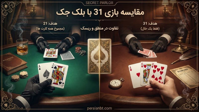 مقایسه بازی 31 با بلک جک